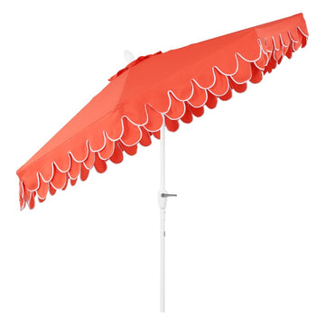 Tracy 9 ft. Classic MidCentury Scalloped Fringe Market Patio Umbrella
